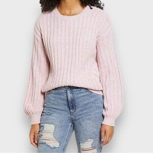 NWT BlankNYC Ribbed Crewneck Sweater In Color Heather Lilac Mist Size Small